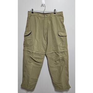 Men's REI Cargo Sahara Convertible Pants 34 x 32 Olive Hunting Hiking Recreation